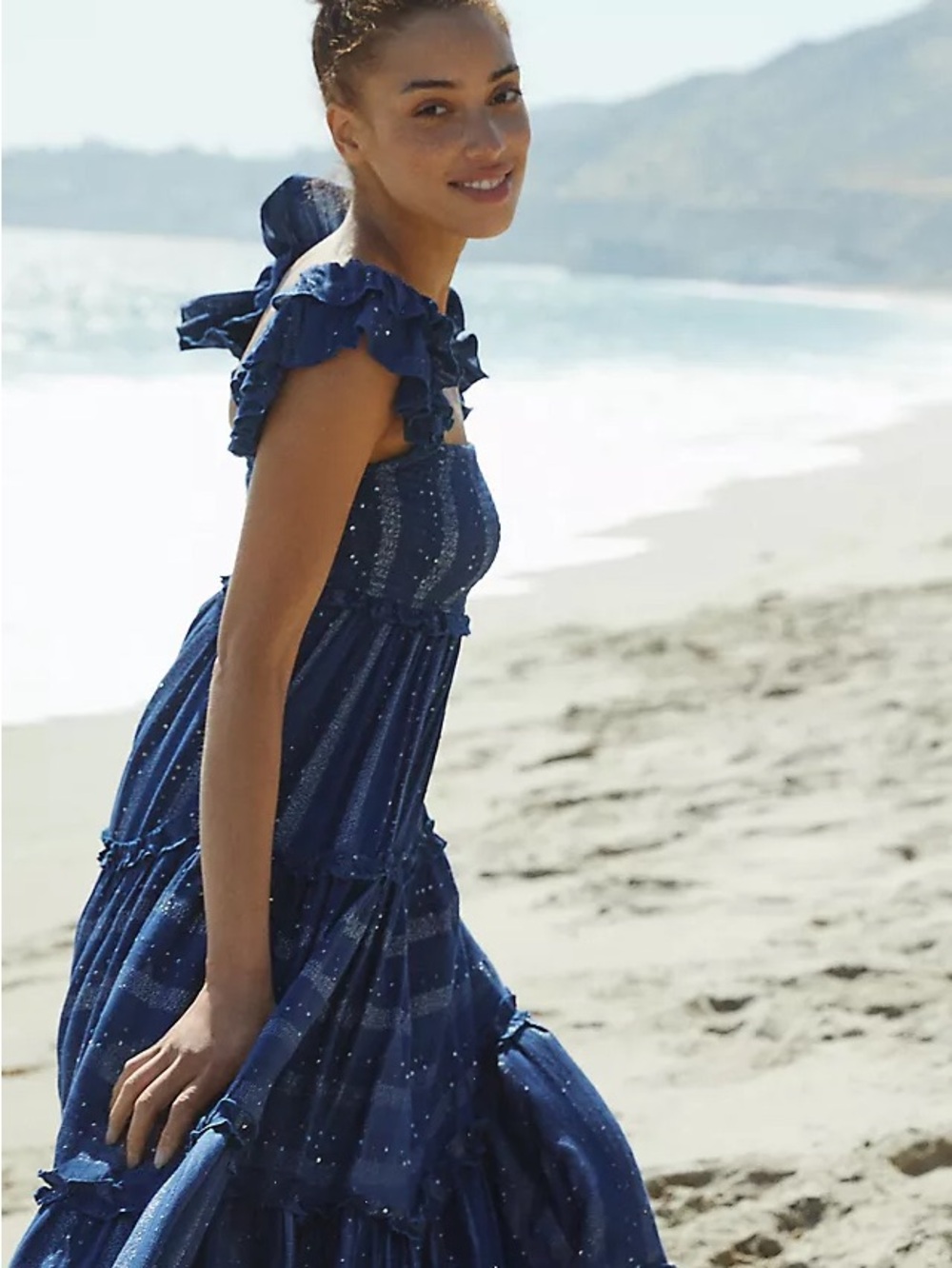 PQ Victoria Anthropologie Navy Ruffled Maxi Dress - Women